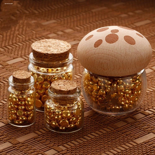 Золотая бутылка для бутылки Douzi Небольшой ящик для герметизации воздушной бутылки положите золотую фасоль сохраненной бутылка для хранения рыхлой банки для бусинки для установки золотых бобов