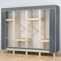 Simple wardrobe Household bedroom wooden cloth cabinet rental room with simple modern solid wood cabinet strong and durable