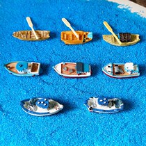 Mini boat fishing boat cruise ship motorboat marine aquarium landscape micro landscape resin diy decoration material small ornaments