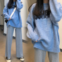 Pregnant women autumn set fashion out 2021 New Tide loose pullover sweater two-piece spring and autumn