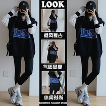 Pregnant womens spring clothes suit Spring and autumn new out fashion models T-shirt blouses Machia Three sets of female spring small children