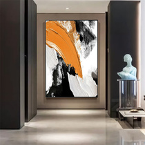 Pure hand-painted oil painting Nordic three-dimensional abstract hanging art orange decorative painting thick oil fantasy aisle mural large