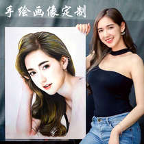 Sketch portrait custom hand painted color lead painting generation painting figure painting portrait painting portrait painting real person Photo turn hand drawing