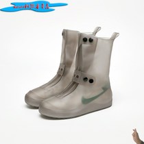2021 new fashion PVC high tube rain-proof shoe cover double-breasted waterproof shoe cover adult children rain shoe cover