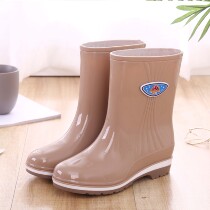 Plus velvet rain shoes women spring and autumn rain boots non-slip water shoes short cylinder rubber shoes adult Korean working water boots summer