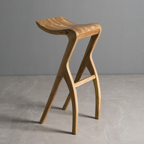 Solid wood bar chair modern simple light luxury island table chair home bar chair bar stool bar stool bar chair