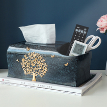 Simple Nordic luxury decorative tissue box creative living room coffee table desktop remote control box napkin paper storage box