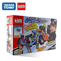 TOMY Police Car Base Electric Patrol Highway Alloy Car Scene Track Toys 811831