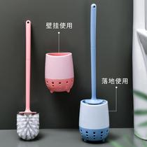 Household toilet brush set creative punch-free toilet wash toilet brush new long handle no dead angle cleaning ·