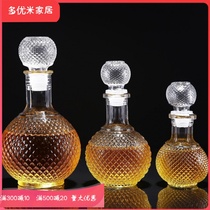 Glass wine bottle decanter household wine empty bottle dispenser wine bottle wine storage household European set