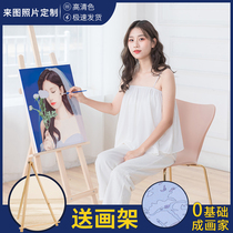 diy digital oil painting custom photo pictures Hands-on coloring girlfriend characters Hand painted erotic couple oil painting