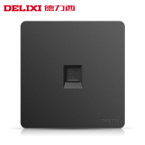 Delixi telephone socket panel type 86 one-position telephone wall telephone switch socket Telephone line socket black