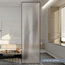 Light luxury minimalist art glass screen Entrance living room bathroom partition Tempered light transmittance process narrow frame