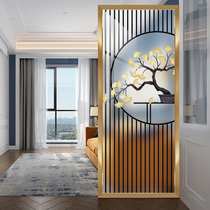 Stained glass partition wall tempered translucent household living room entrance bathroom Abstract light luxury art screen customization