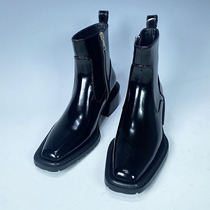 r untitlab Boots 2021 New Derby Shoes Square Head Chelsea Boots Couple Plus Size Mens and Mens Shoes