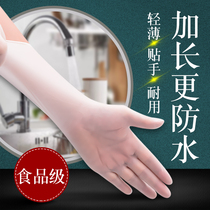 Disposable dishwashing gloves female lengthened pvc kitchen household rubber latex rubber waterproof housework thin patch hand