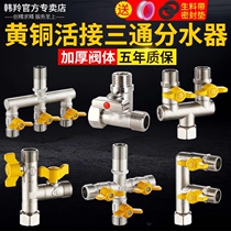 Live joint inlet pipe one-point valve water heater with switch four-point S angle valve three-way water divider two-way f-type belt