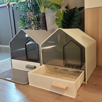 Fully enclosed cat litter box odor drawer type oversized house cat toilet kitten cat litter basin anti-sand supplies