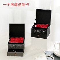  Floral first accessories box new Valentines Day Double drawers Necklace Gift Box Upscale Rose Flower Ring Ornament