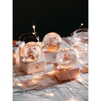 Snowflakes falling under the Sky City Unicorn Crystal Ball Music box Music box Male and female students childrens birthday gift Female
