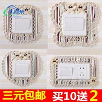 Cloth Art With Pocket Wall Patch Light Switch Socket Decoration Protective Sheath Home Patch Wall Fire Plugboard Hood Panel Cover Brash