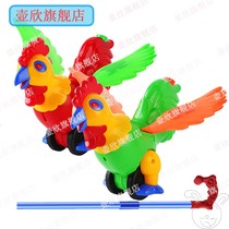 Childrens hand push toy single pole push push Le baby toddler walking large Rooster simulation animal boys and girls