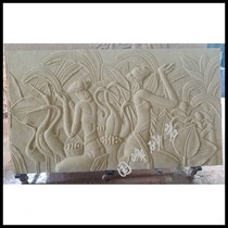  Guofeng sandstone FRP production l mural background wall Indoor and outdoor wall decoration materials Dai cluster girl relief