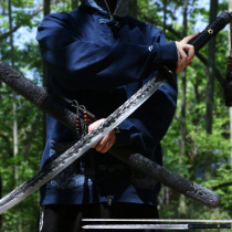 Embroidered knife integrated Longquan Tang horizontal knife sword outdoor anti-body vehicle cold weapon The long collection of the treasure sword unopened