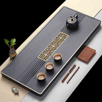 Natural black gold stone high-grade tea tray size home office simple whole stone tea table Tea sea dry bubble gift