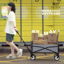 Supermarket shopping cart can sit on folding small pull cart to pick up express cart to buy food luggage outdoor trailer artifact portable