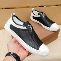 New joint name Liden Armani mens shoes official flagship store small white board shoes leather spring and summer one pedal shoes