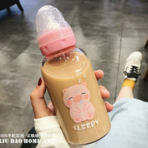Bottle adults use cute student girl glass Net red trend water cup big baby baby lying drink bottle