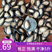 Raw watermelon seeds large bulk new goods Lanzhou big plate black melon seeds original flavor melon seeds super large particles 5 kg bags