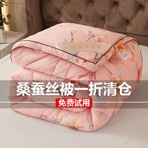 High-end silk quilt 100% mulberry silk quilt winter quilt with core cotton thickened and warm spring autumn quilt by single double summer cool quilt
