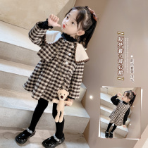 Korean girl Mao Yan Xiao Xiangfeng suit autumn and winter foreign baby dress child vest dress two-piece winter dress