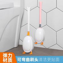 Toilet toilet brush Home No dead angle Long handle Soft rubber sitting cleaning brush Silicone Gel Cleaning Brush Base Suit