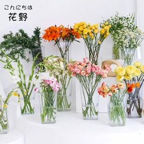After the island acrylic transparent flower barrel square plastic raised flower barrel flowers woke up to flower boutique flower shop supplies