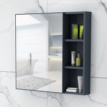 Space aluminum wall-mounted mirror cabinet Bathroom mirror box Bathroom waterproof mirror Bathroom cabinet combination storage storage mirror
