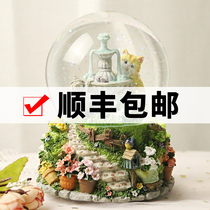 Cat Crystal Ball Music Box Music Box Sky City European Room Orbents Girls Birthday Gifts