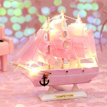One Sail Smooth Model Birthday Gift Wooden Boat Furnishing Craft Boat Pirate Fishing Boat Small Boat Adornment Swing Boat