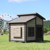 Outdoor indoor solid wood rainproof sunscreen anti-corrosion dog house Kennel Dog Cage dog room dog large medium and small dog four seasons Villa