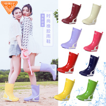 Rain shoes womens fashion models wearing water shoes waterproof non-slip thick bottom insulation rubber shoes 2021 new high-height tube rain boots