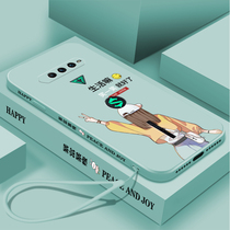 Black shark 4 mobile phone shell new 5g straight edge liquid silicone game mobile phone shell xm Black shark four creative tide brand side map 2021 fashion lens all-inclusive Rubiks cube protective cover Black sand 4 women