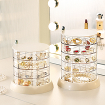 Earrings Stud Storage Box Rotating Transparent Plastic Multi-Layered Nail Art Diamond Jewelry Necklace Ring Jewelry Box