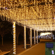 Solar Ice Strip Lights String Led Colored Lights Curtains Stars Outdoor Works Waterproof Full Stars Waterfall Decorative Lights