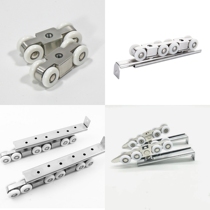 304 stainless steel zinc alloy folding 8 wheel sliding door pulley solid wood sliding door hanging bathroom glass pulley