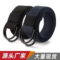 New 3 8cm double-ring buckle belt for men and women casual canvas belt woven belt can be extended manufacturers