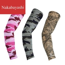 Summer cycling ice silk sleeve sleeve Male outdoor driving ice sleeve flower arm sleeve UV extended arm cover Female