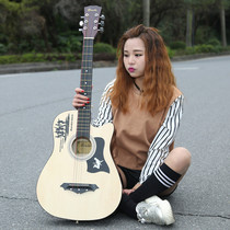 38-inch folk guitar with picture style 38 inch folk guitar beginners male and female students with piano instruments novice introductory guitar guitar