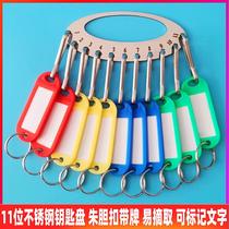 Small stainless steel key disc disc easy to disassemble Zhudant chain porous keychain key storage key ring big ring